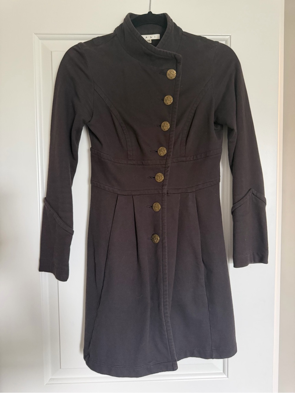 CAbi Black/Brown Military-Inspired Button Front Jacket
